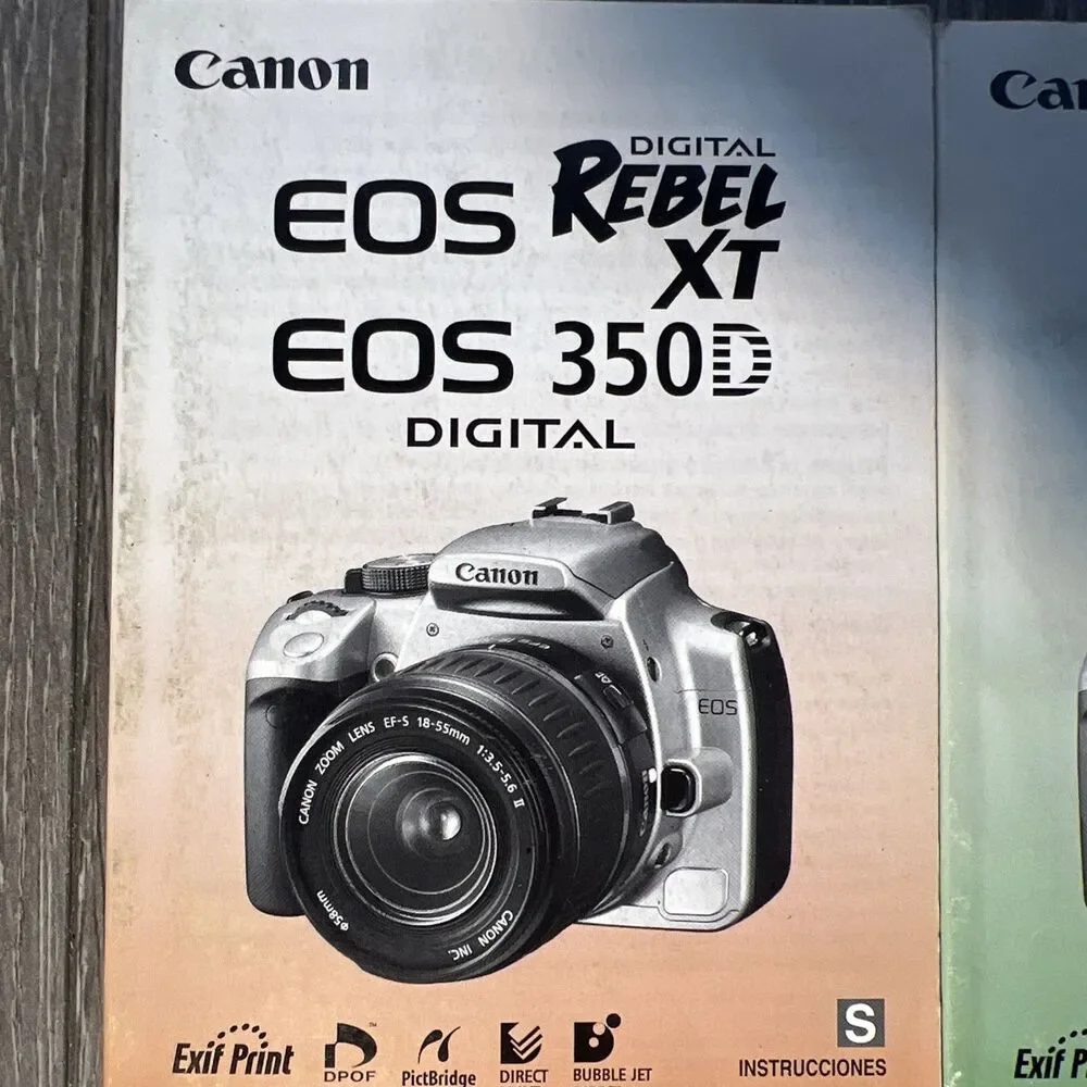 Canon EOS Rebel XT/ EOS 350D Instruction Manuals English and Spanish